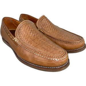 Tommy Bahama Rare Brooks Bay Slip On Woven Casual Loafer Brown Leather Men 14 M
